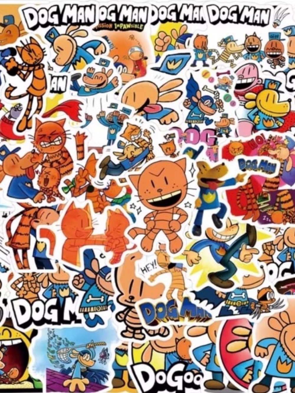 Dogman Dav Pilkey Stickers, pack of 50